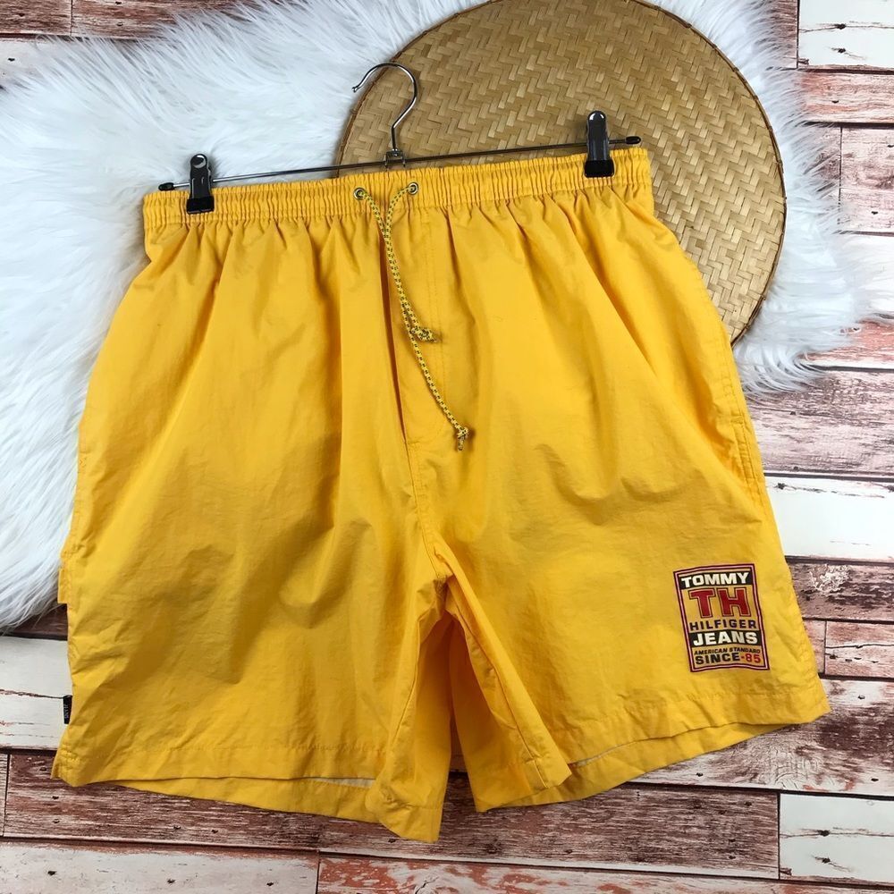 Vintage Y2K Tommy Hilfiger yellow‎ swim trunks